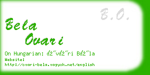 bela ovari business card